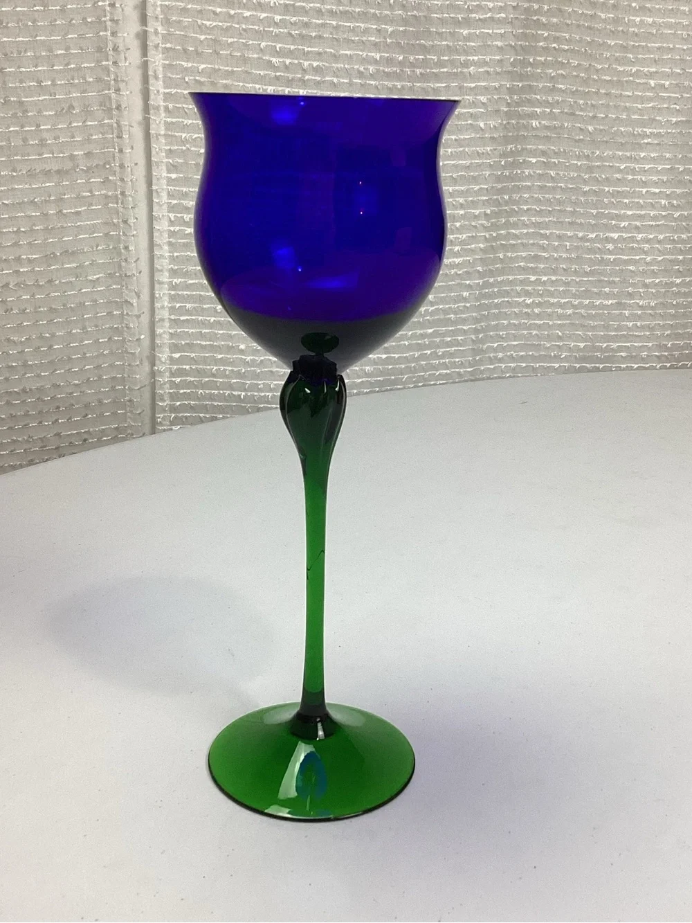 Vintage Mikasa Galleria Cobalt Blue Green 9” Wine Glass Limited 1993